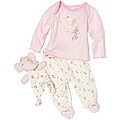 Vitamins Baby Girls Elephant Footed Pajama Set with Blanket Buddy