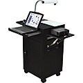 Luxor Black Multimedia Cart with Locking Cabinet