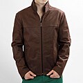 United Face Men's Vintage Brown Italian Lambskin Leather Jacket