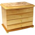 Seya Maple Burlwood Floral Motif Jewelry Box