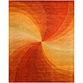 Hand-Tufted Wool Red Swirl Rug (7'9 x 9'9)