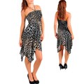 Stanzino Women's Black Brown Leopard Dress