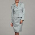 Tahari Women's Dove Blue Jacquard Skirt Suit
