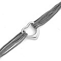 Stainless Steel Silvertone Heart Bracelet