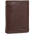 Fossil Men's 'Midway' Brown Leather Extra Capacity Tri-fold Wallet