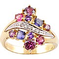 Michael Valitutti 14k Gold Multi-gemstone and Diamond Accent Ring