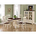 Antique White/ Walnut Veneer Pedestal Table