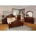 Velda Cherry Finish 4-piece Queen-size Bed Set