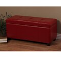 Warehouse of Tiffany Ariel Red Leather Storage Bench