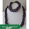 Pearls Plus Purple Crystal Necklace and Bracelet Set