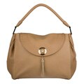 Versace Beige Nappa Flap Satchel