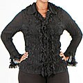 Kaelyn Max Women's Plus Size Heart-Shape Fringe Top