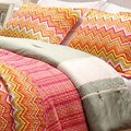 Orange ZigZag King-size 3-piece Quilt Set