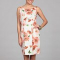 Cece's New York Women's Peach Floral Pleated Dress