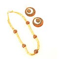 Goldtone Natural Stone Necklace and Earrings Set (India)