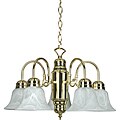 Five-light Polished Brass Chandelier