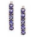 Sterling Silver Tanzanite Hoop Earrings