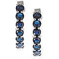 Sterling Silver Blue Ceylon Sapphire and Diamond Arc Earrings