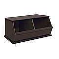 Two Bin Stackable Storage Cubby in Espresso