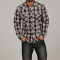 Monarchy Men's Black Plaid Woven Shirt