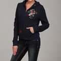 Ed Hardy Women's Cross Print Long-sleeve Hoodie