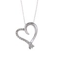 10k White Gold 1/4ct TDW Diamond Heart Necklace (H-I, I3)