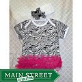 Just Girls Hot Pink Ruffle Zebra Baby Bodysuit