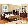 York Brown Cherry Finish 5-piece Queen-size Bed Set