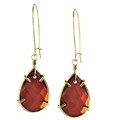 ELYA Designs Goldtone Large Amber Teardrop Earrings