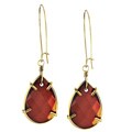 ELYA Designs Goldtone Large Amber Teardrop Earrings