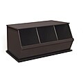 Three Bin Stackable Storage Cubby in Espresso
