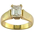 14k White Gold 1.53 TDW Certified Clarity-Enhanced Emerald-Cut Diamond Engagement Ring (H-I,SI2 )