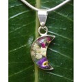 Sterling Silver Miniature Flowers Half-moon Necklace (Mexico)