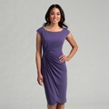 Connected Apparel Women's Grape Ruched Dress