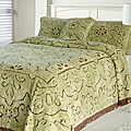 Jessica Mint/ Chocolate Chenille Twin-size Bedspread