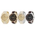Geneva Platinum Women's Rhinestone Decorative Chronograph Link Watch