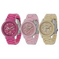 Geneva Platinum Women's Decorative Chronograph Link Watch