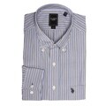 US Polo Men's Blue/White Pinstripe Dress Shirt