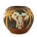 Handmade Luo Tusker Elephant Ceramic Vase (Kenya)