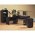Cappuccino Hollow-core Tempered Glass Computer Cart
