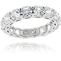 Icz Stonez Sterling Silver Asscher-cut Cubic Zirconia Eternity Ring (9.24ct TGW)