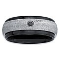 Black Ceramic and Stainless Steel Men's Black Diamond Accent Band
