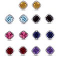 Miadora Sterling Silver Birthstone Earrings