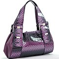 Dasein Patent Leatherette Embossed Snake Skin Shoulder Bag
