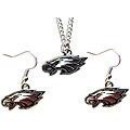 Philadelphia Eagles Necklace and Dangle Earrings Charm Set