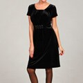 Stefani Women's Black Velvet Scoop Neck Dress