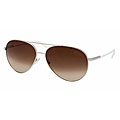 Prada Women's Silver/ White Aviator Sunglasses