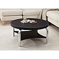 Industrial Black Leatherette Coffee Table