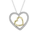 Sterling Silver 1/5ct TDW Diamond Heart Necklace (H-I, I2)
