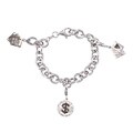Sterling Silver 3/8ct TDW Black and White Diamond Charm Bracelet (J, I2-I3)
